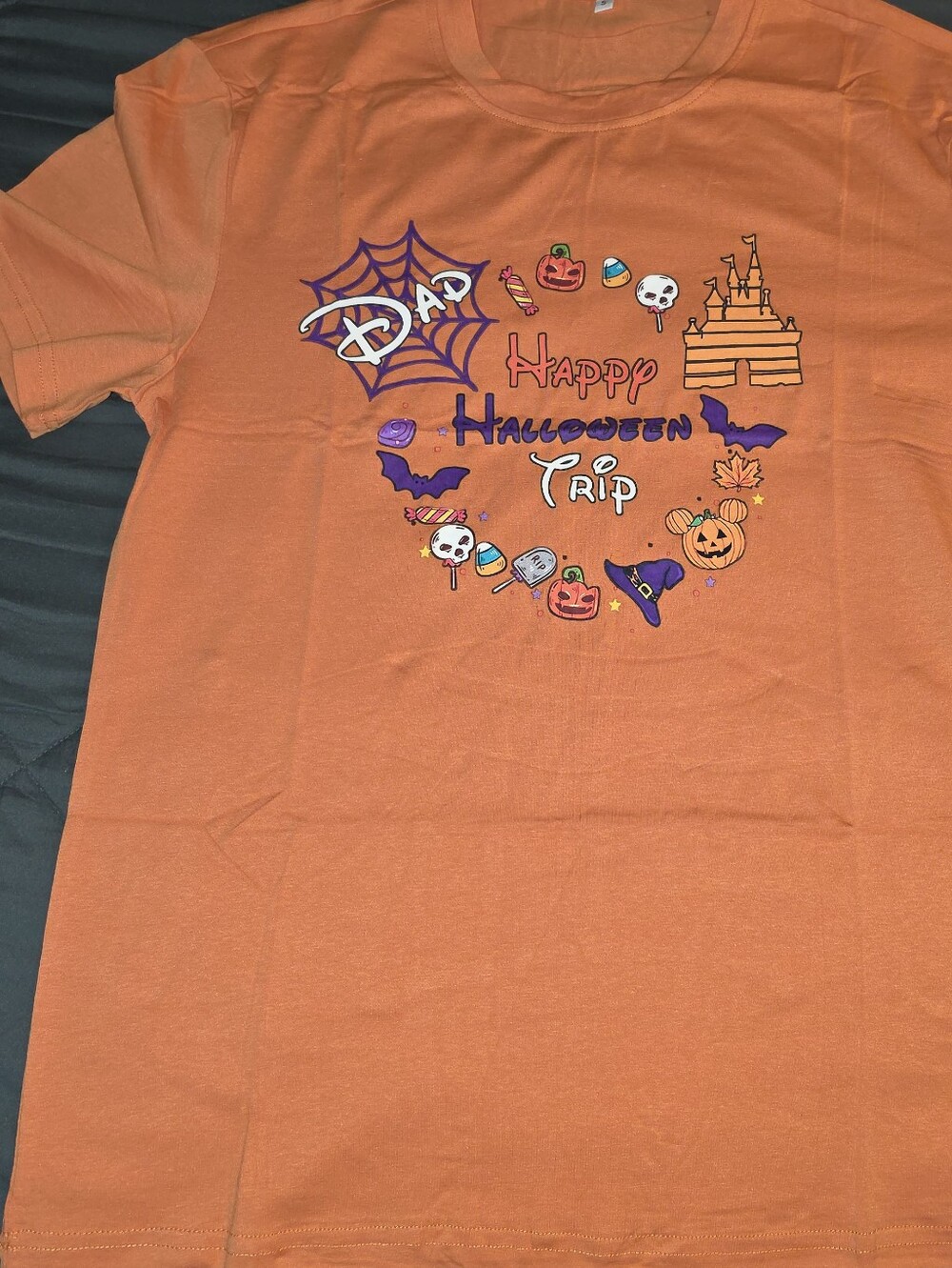 Men's Orange Halloween Graphic Short Sleeve Tee